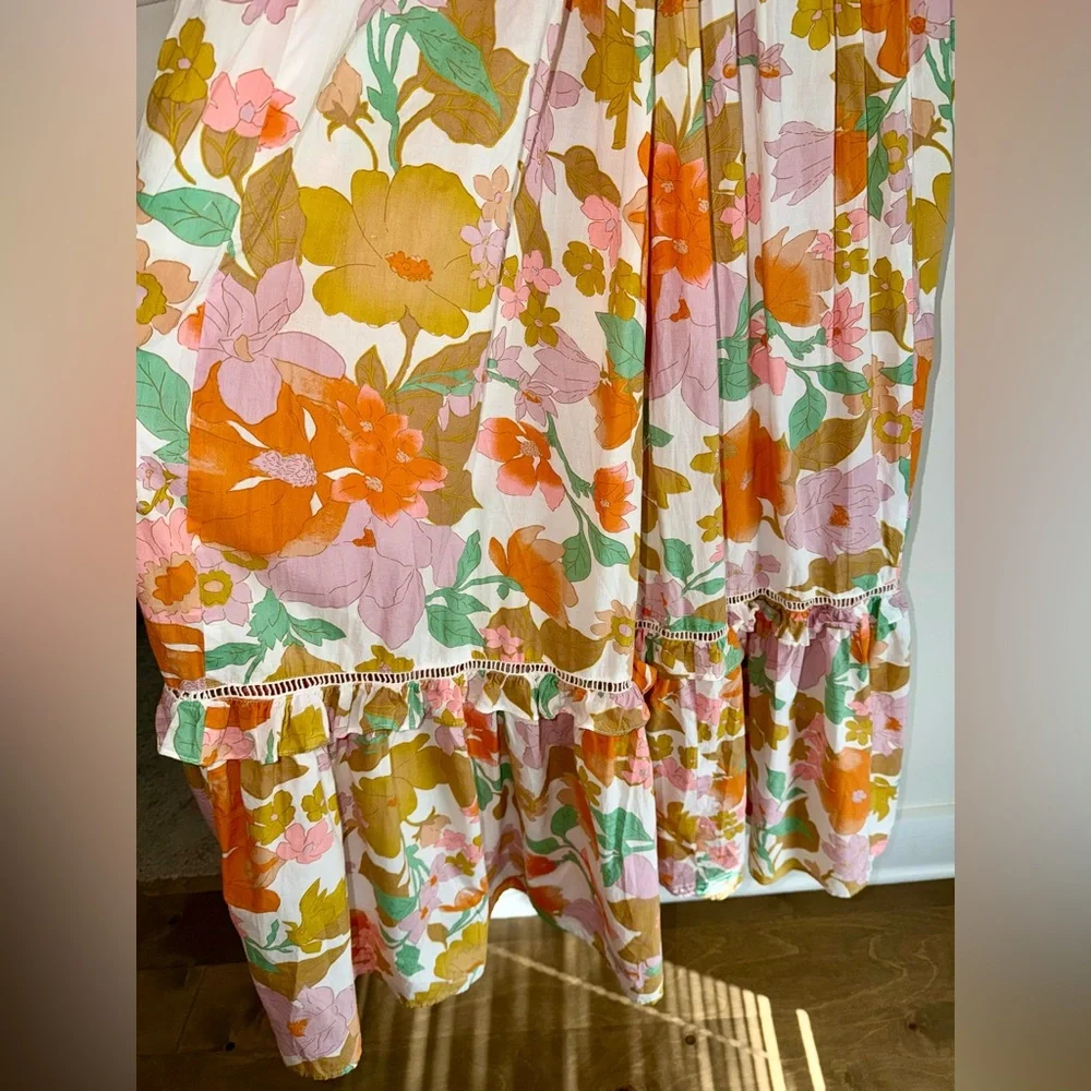 ASOS DESIGN curve ruffle maxi sundress featuring a retro floral print - size 16 - Picture 13 of 15